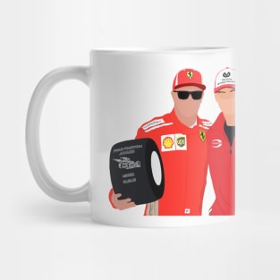 Mick Schumacher presenting Kimi Raikkonen with the pole position award at the 2018 Monza Grand Prix Mug